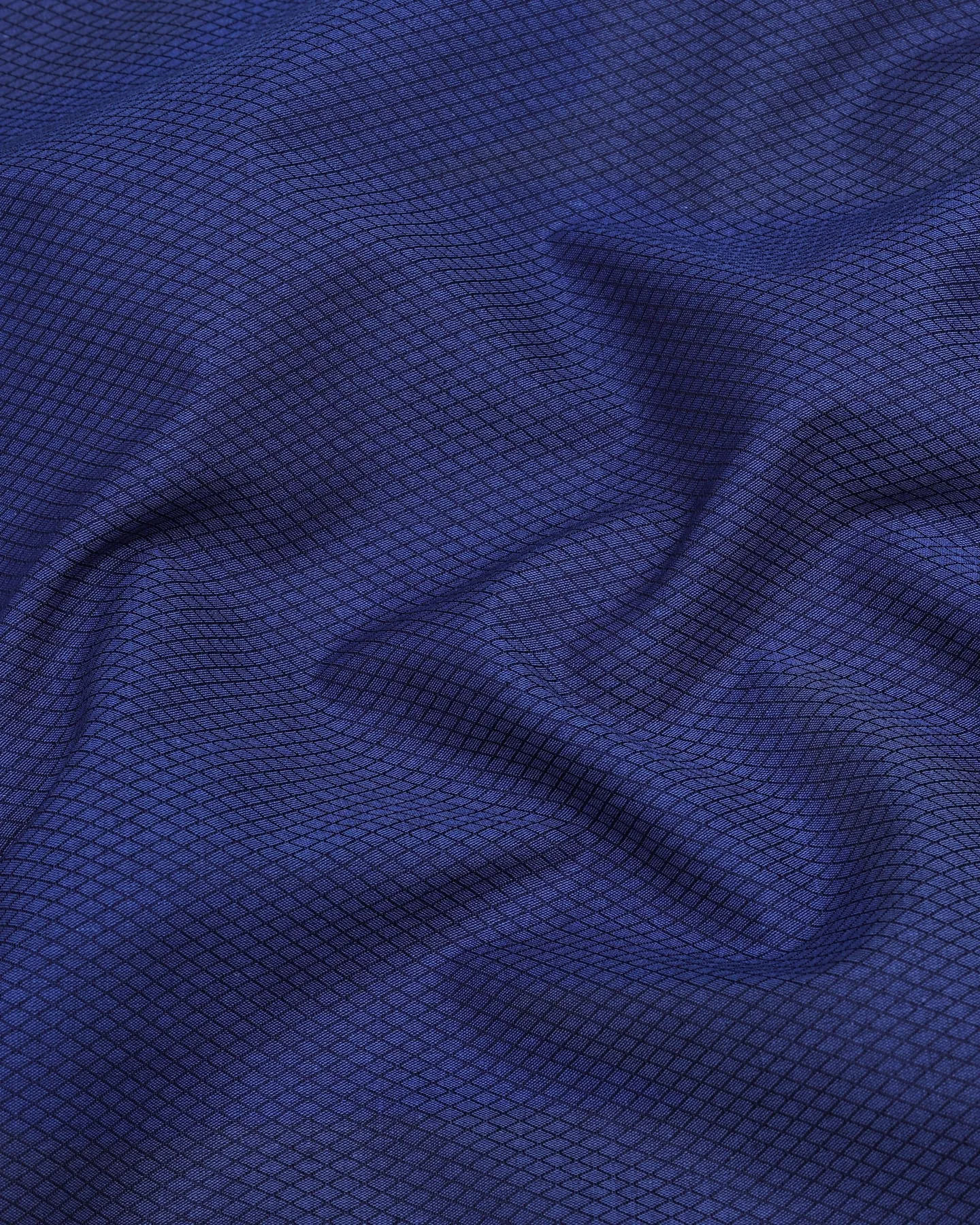 NavyBlue Diamond Pattern Dobby Cotton Solid Shirt