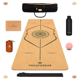 PACK TAPIS DE YOGA MANDALA LIGE ET CAOUTCHOUC NATURELS   6 ACCESSOIRES