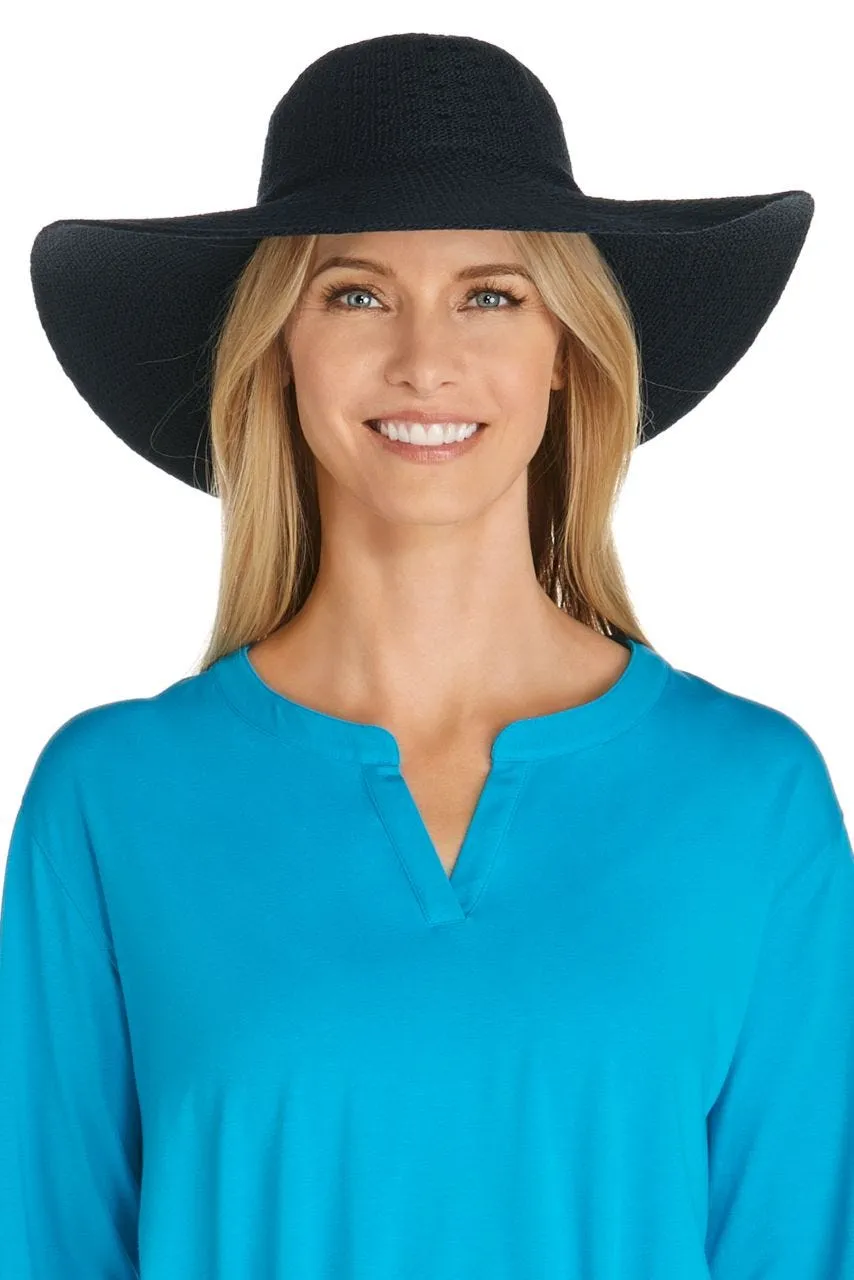 Perla Packable Wide Brim Hat | Black
