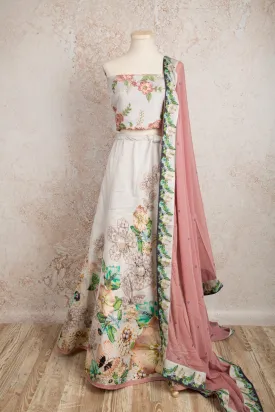 Printed choli & skirt R8_1527