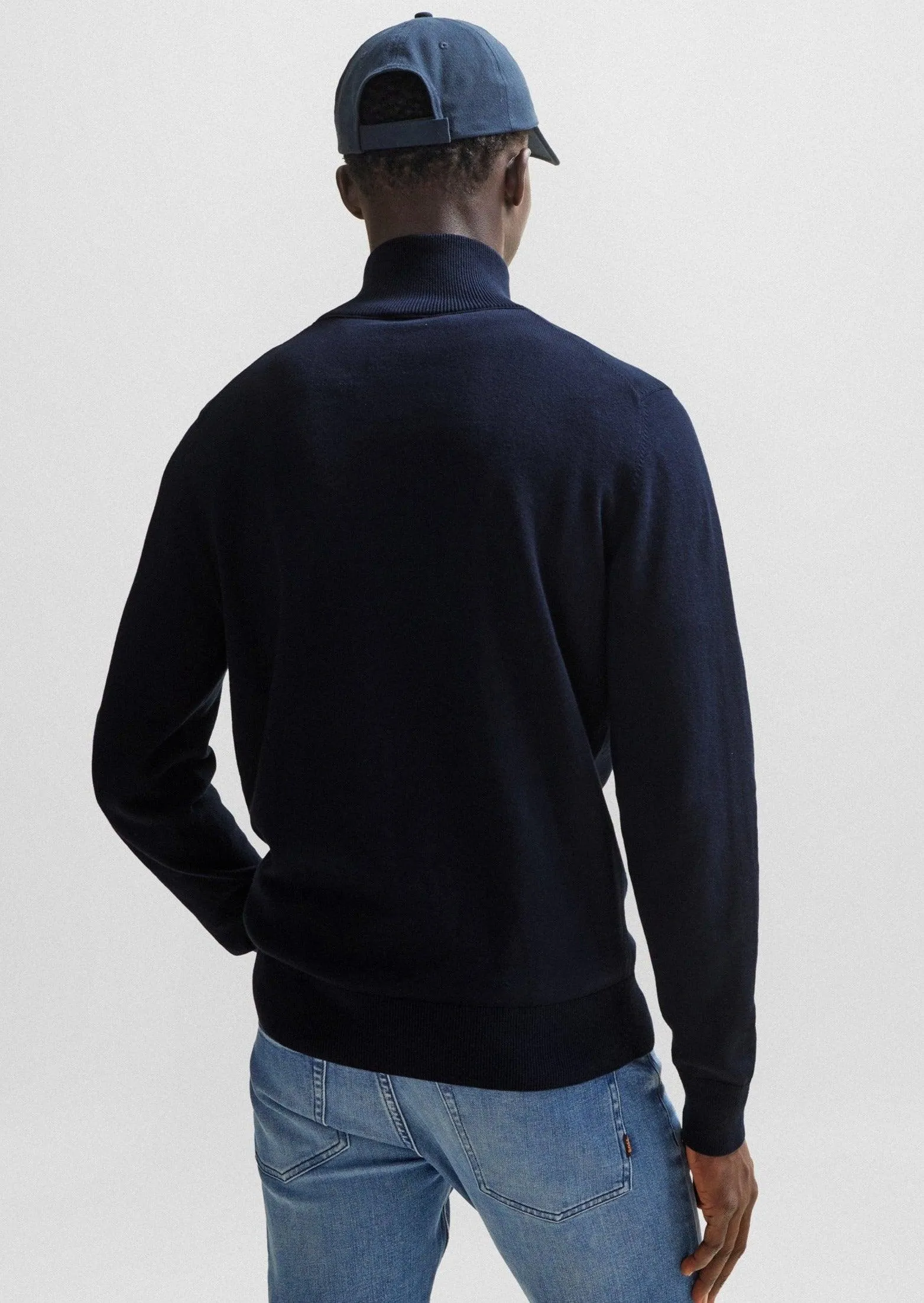 Pull camionneur BOSS marine en cachemire