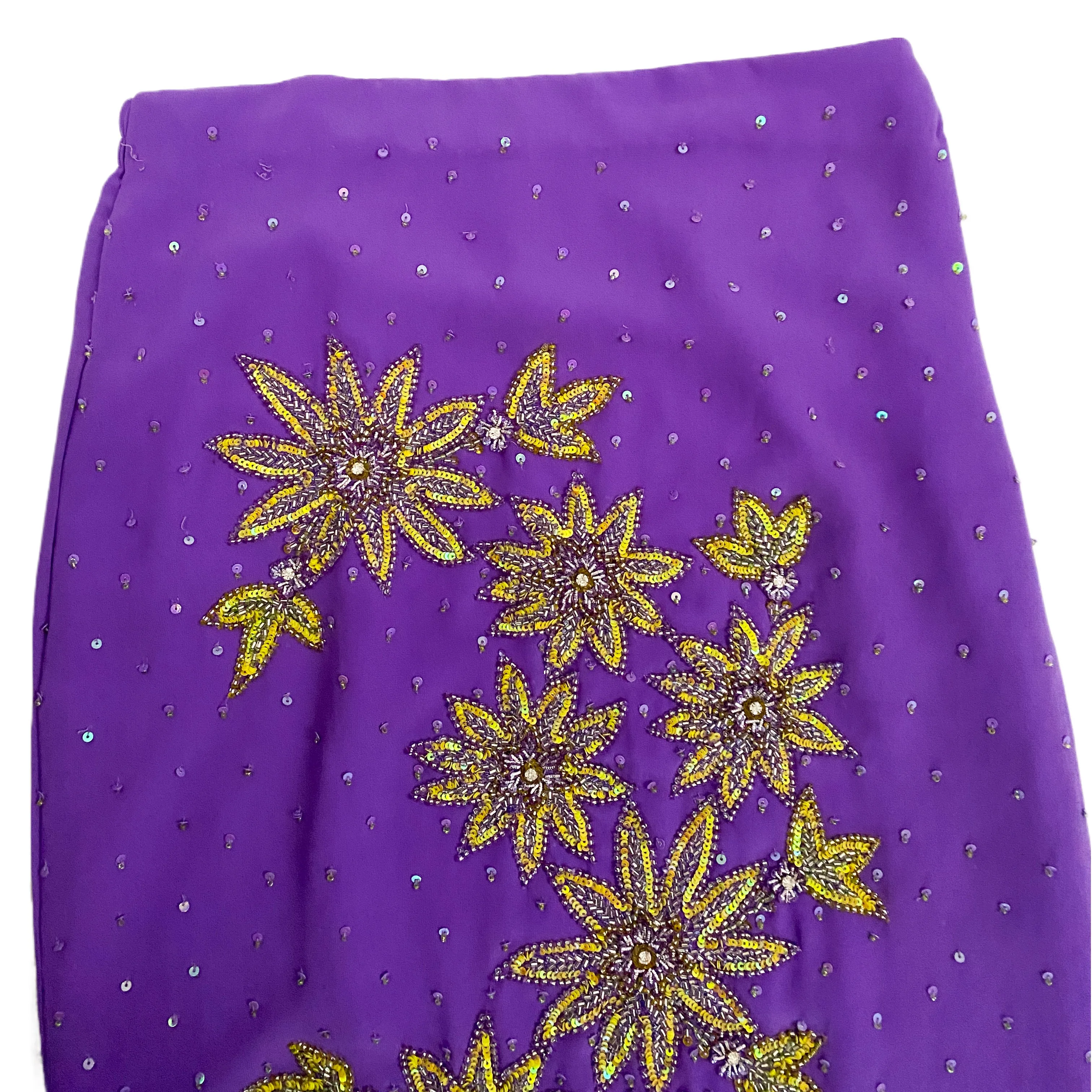 Purple Beaded Maxi Skirt (XS/S)