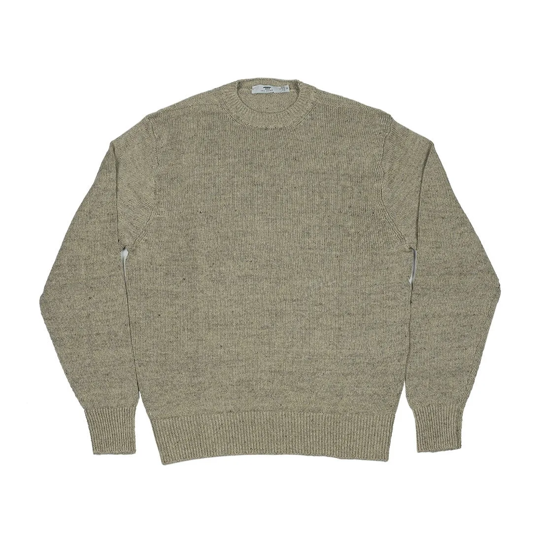 "Dogfish" natural donegal linen crewneck sweater