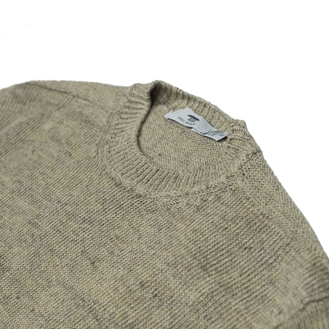 "Dogfish" natural donegal linen crewneck sweater