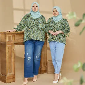 Shamra Blouse - Black Mini Flower Print