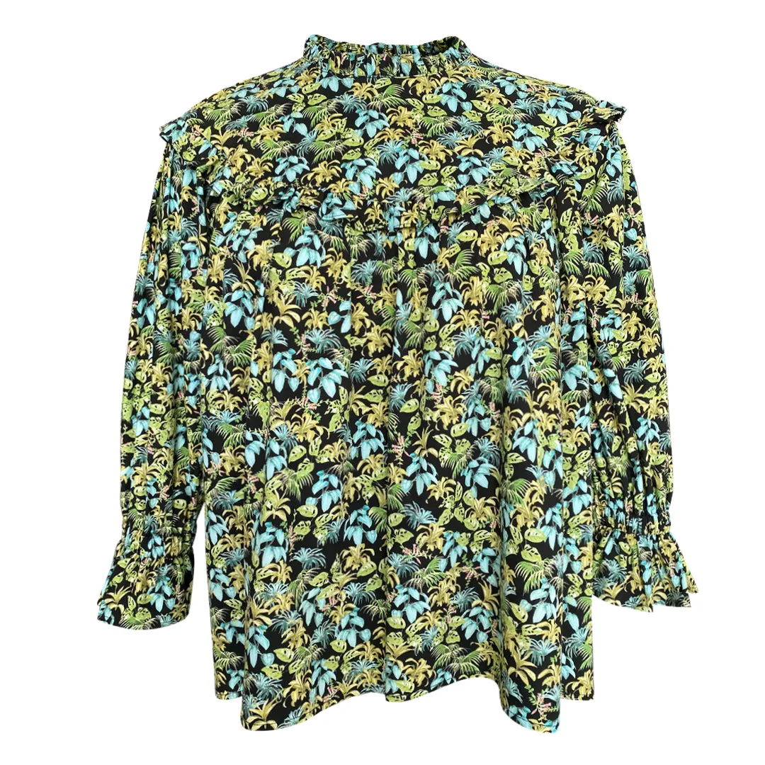 Shamra Blouse - Black Mini Flower Print