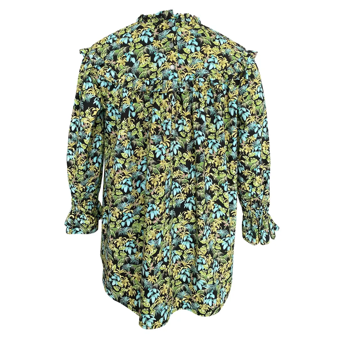 Shamra Blouse - Black Mini Flower Print