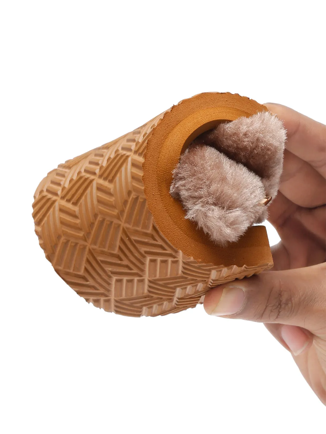 Super Comfy Brown Fur Sliders for Girls