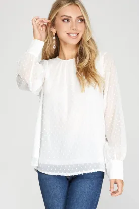 Swiss Dots Sheered Blouse 4766