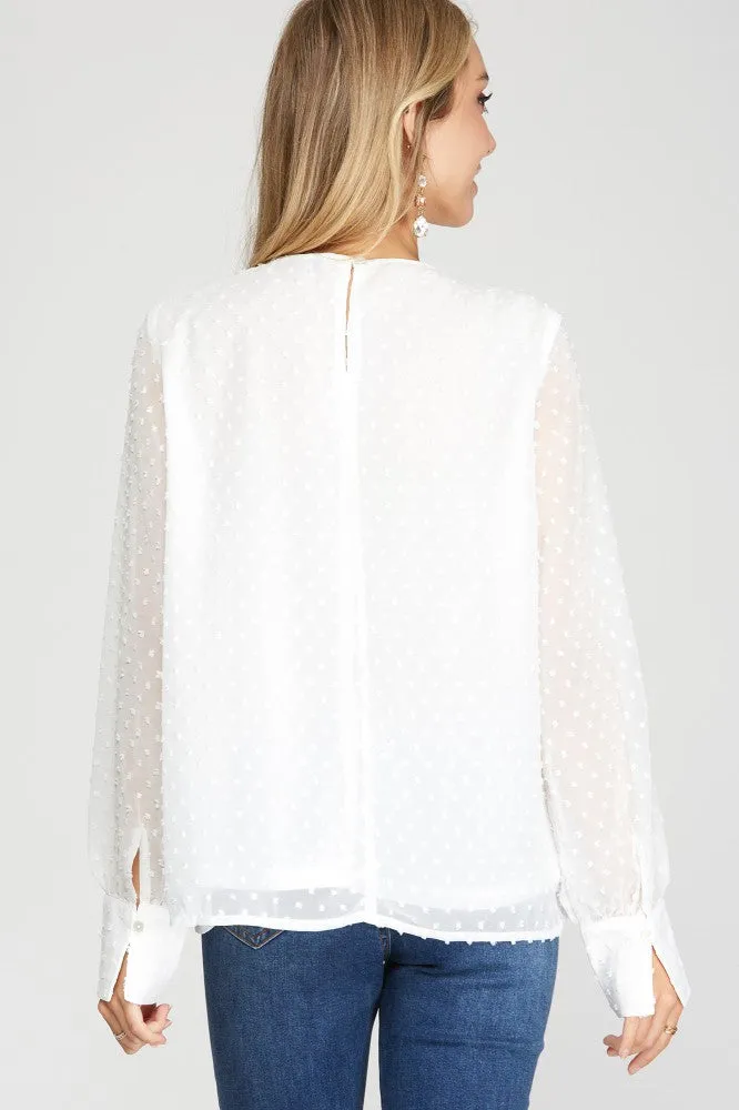 Swiss Dots Sheered Blouse 4766