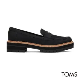 TOMS Women Cara Black/Black Leather Shoes