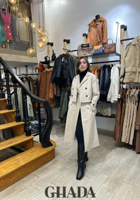 Trench crop et gilet en beige
