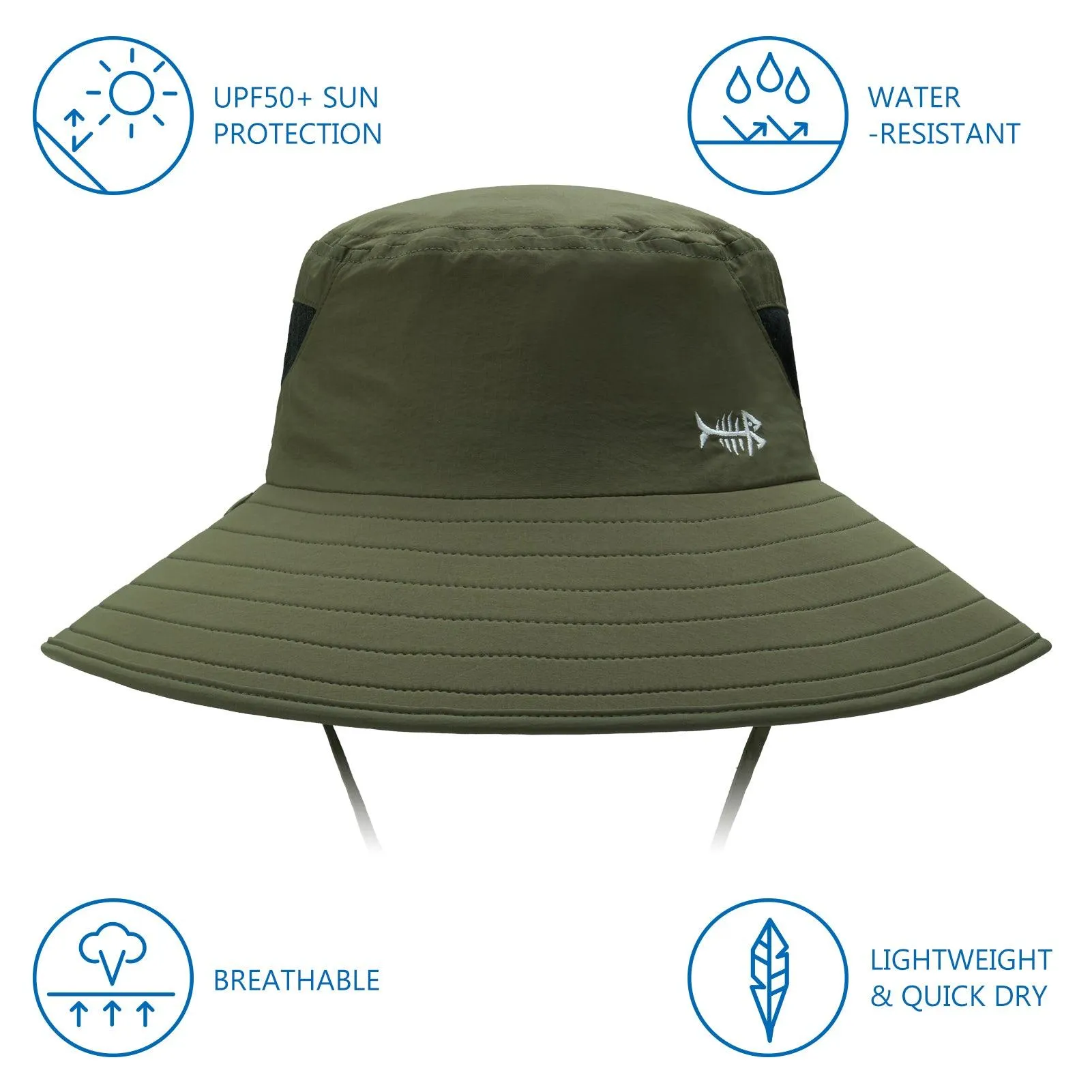 Unisex UPF 50  Sun Hat with Face Cover & Neck Flap FH09