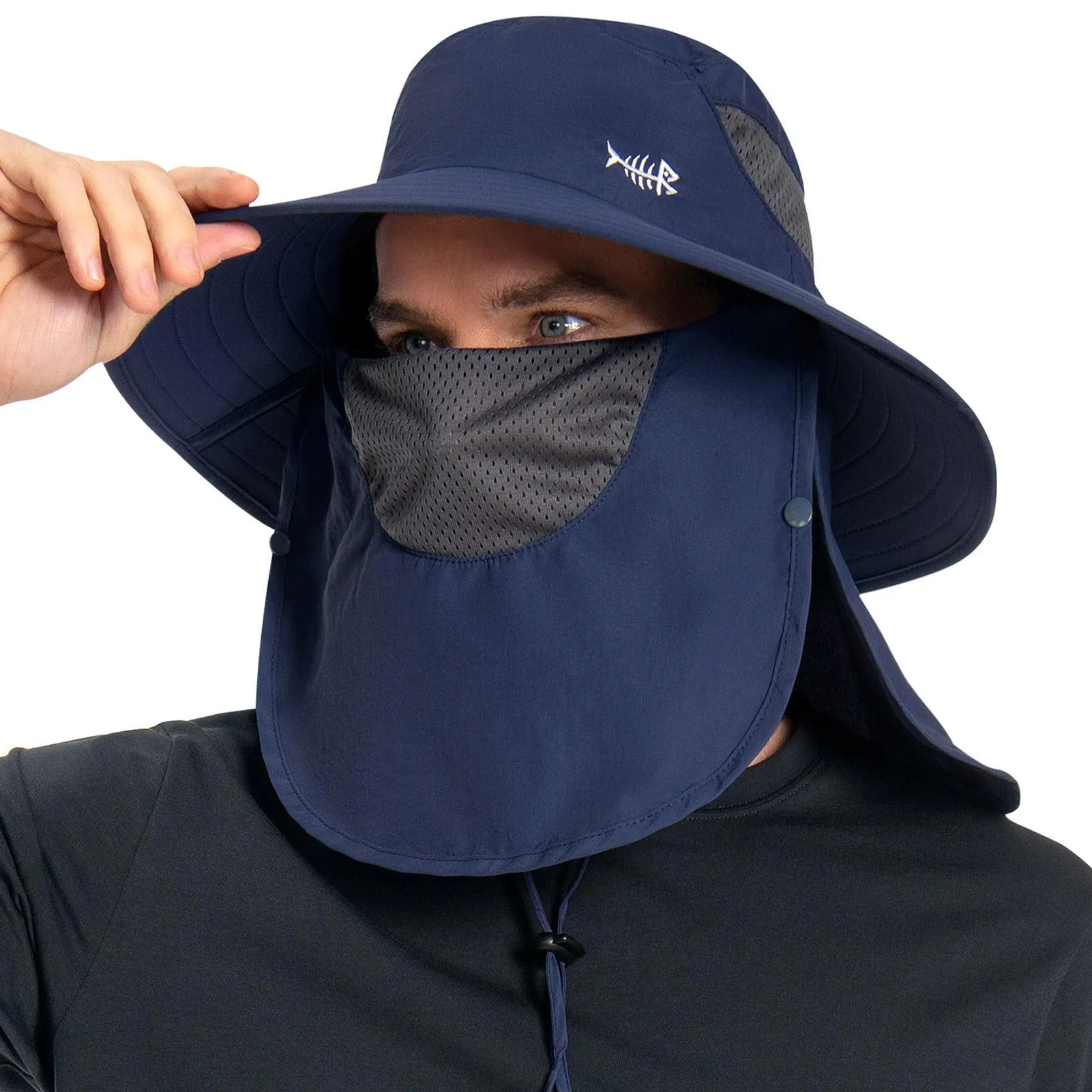 Unisex UPF 50  Sun Hat with Face Cover & Neck Flap FH09