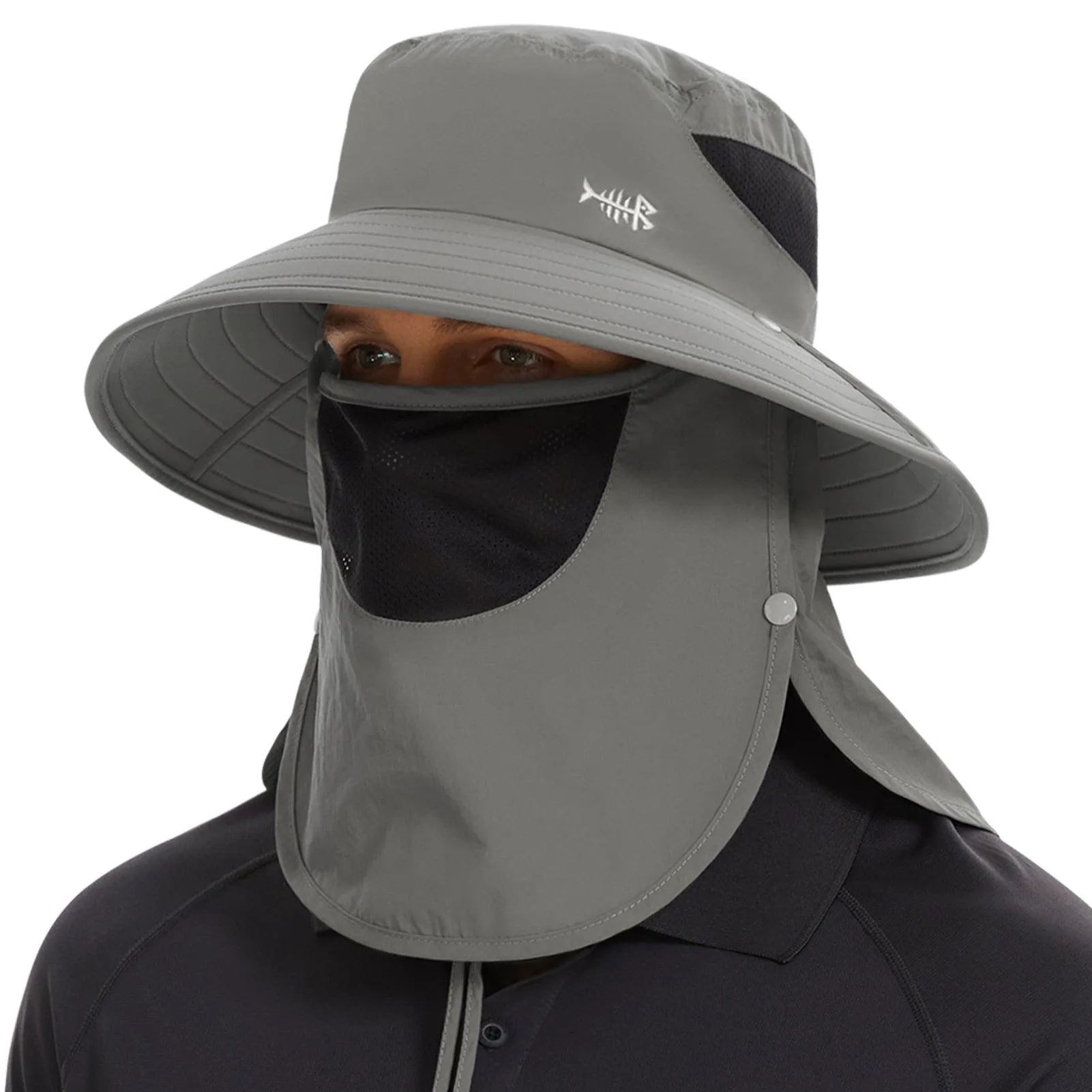 Unisex UPF 50  Sun Hat with Face Cover & Neck Flap FH09