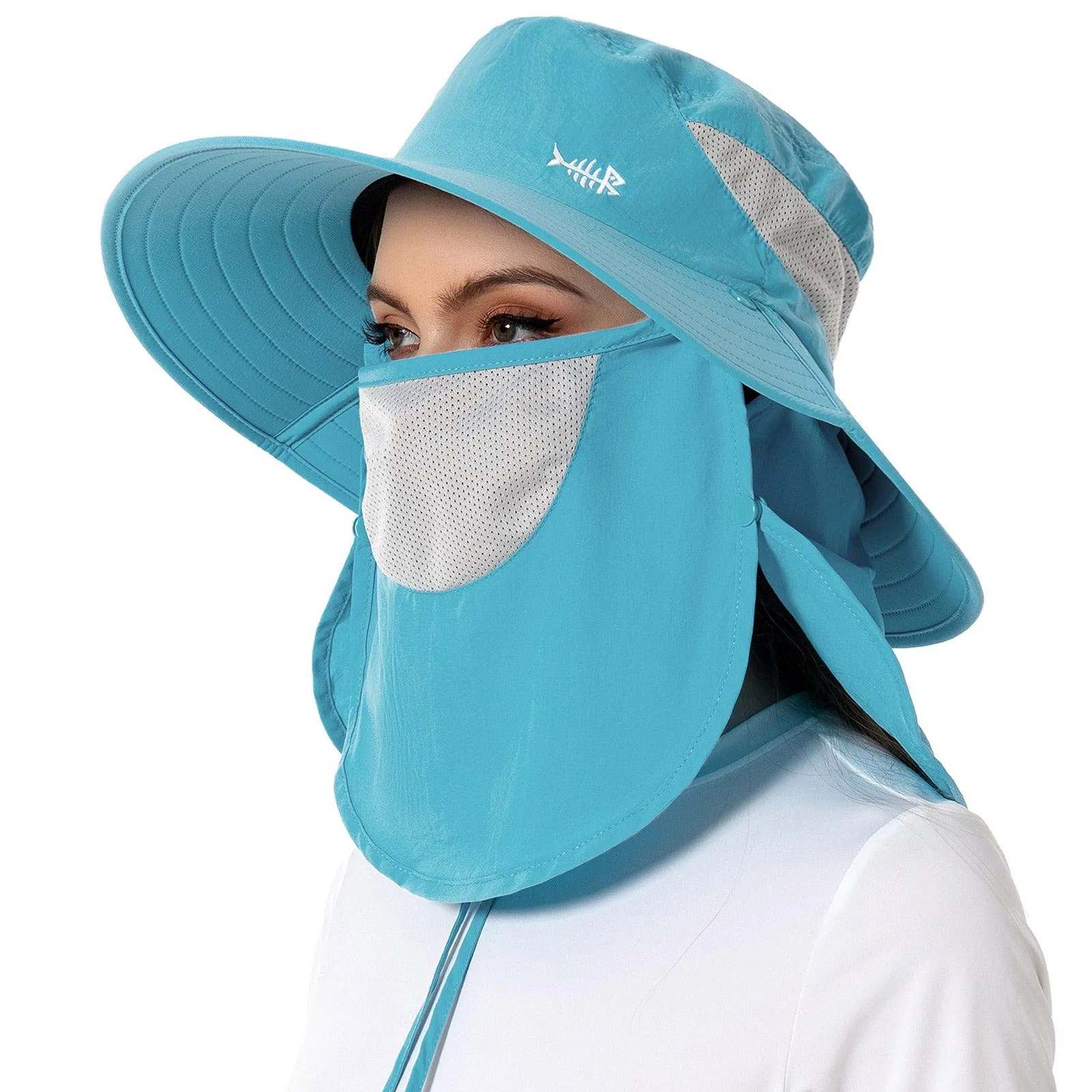 Unisex UPF 50  Sun Hat with Face Cover & Neck Flap FH09