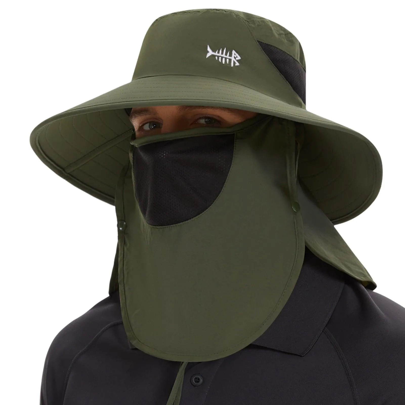 Unisex UPF 50  Sun Hat with Face Cover & Neck Flap FH09