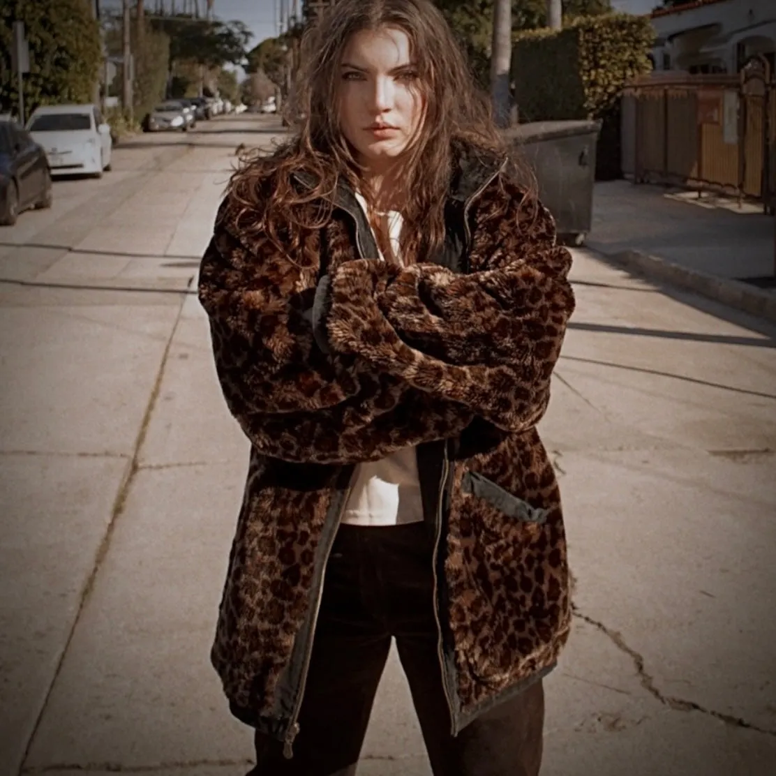 Vintage 90’s Reverisble Bomber Jacket Suede Black and Faux Fur 90’s