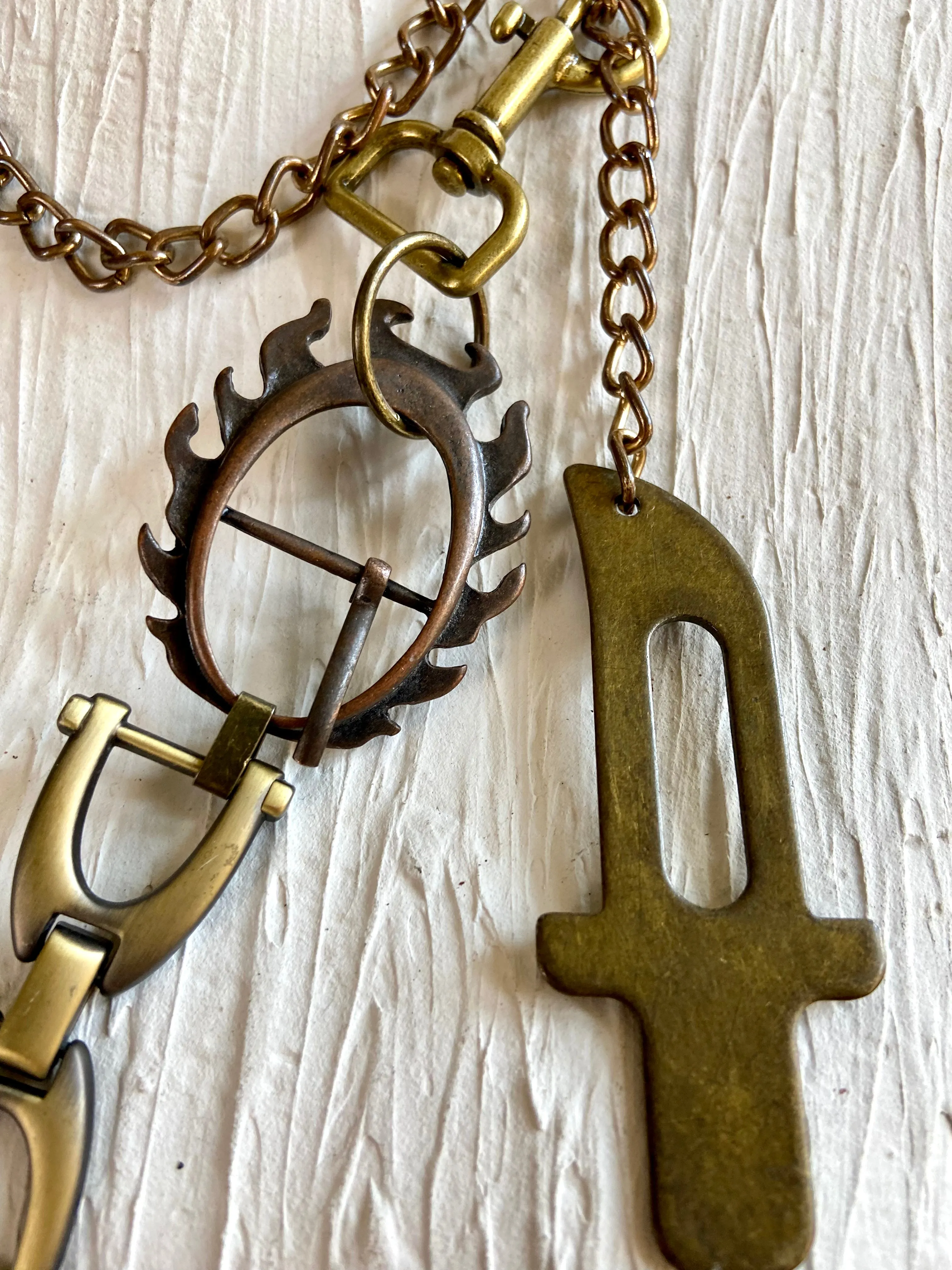 Vintage bronze chain belt