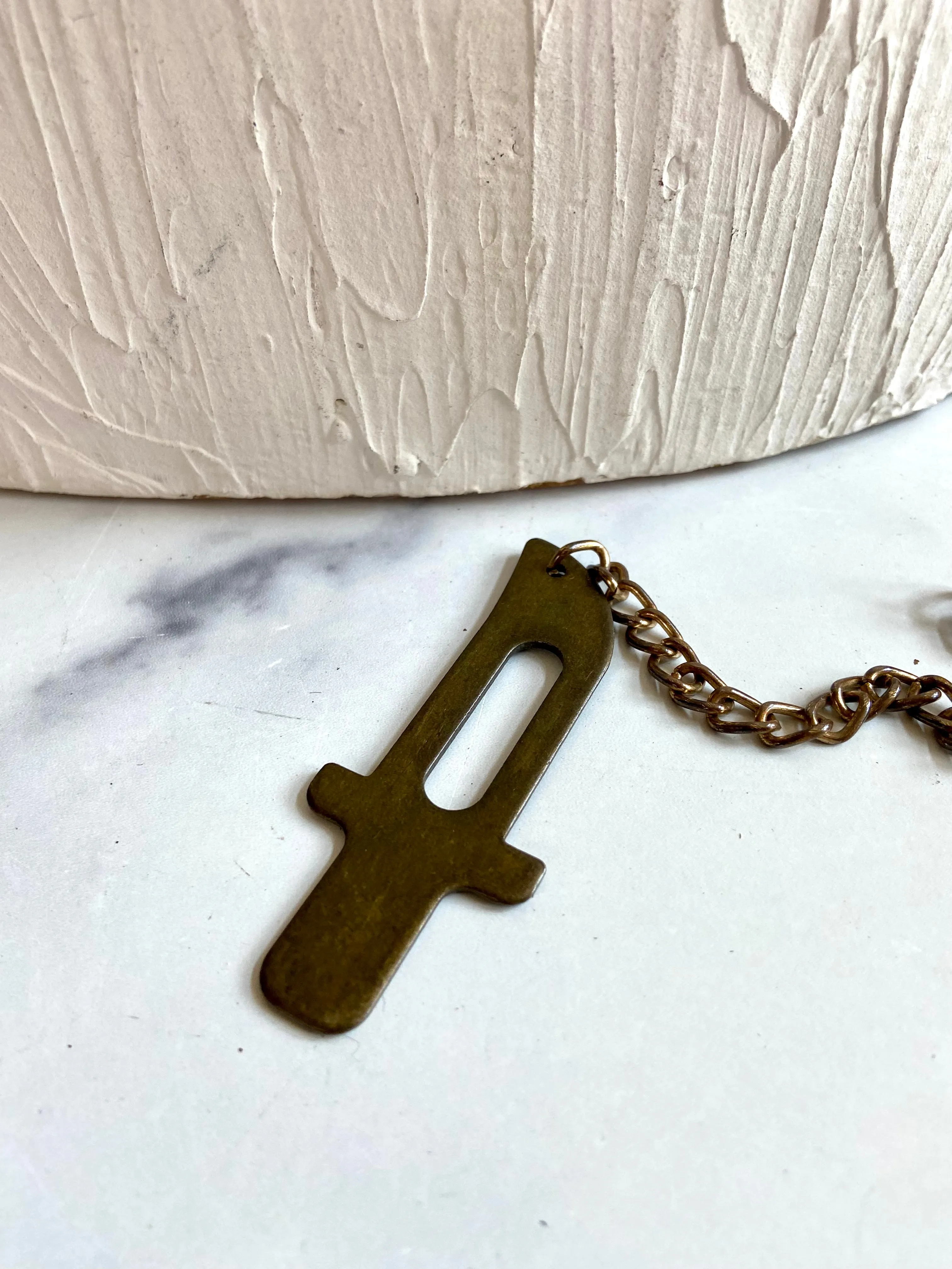 Vintage bronze chain belt