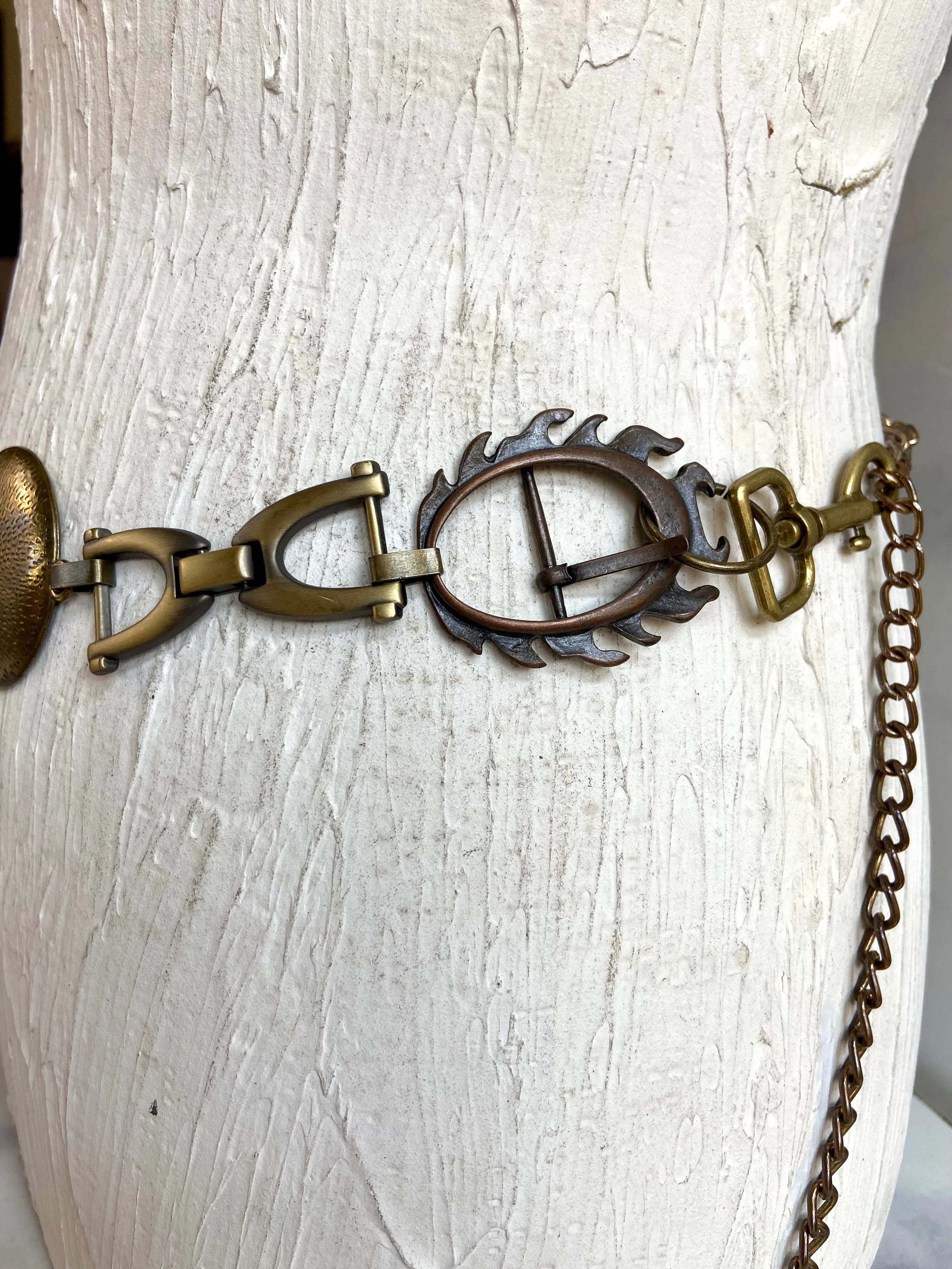 Vintage bronze chain belt