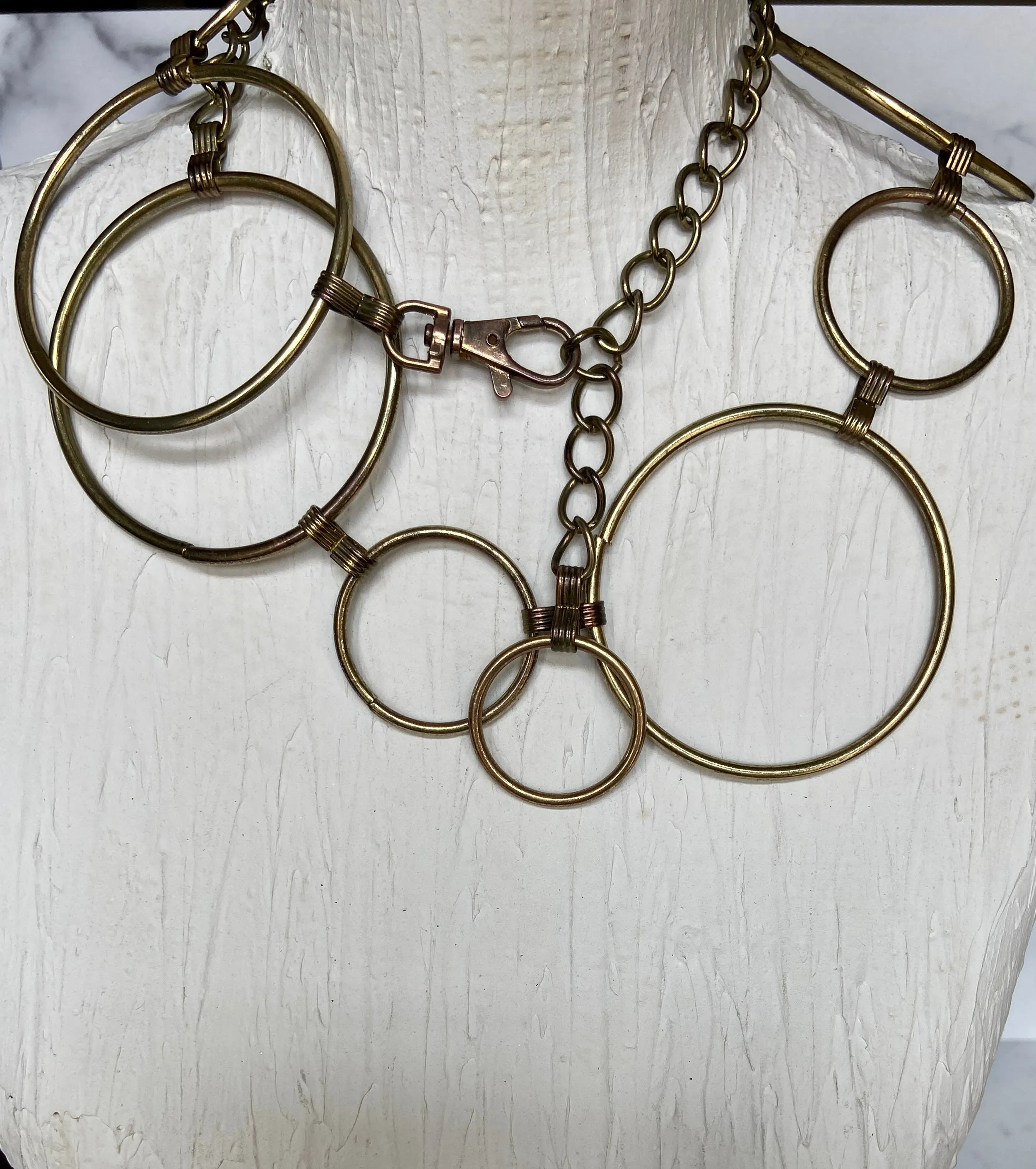 Vintage gold Metal Hoop Chain Belt