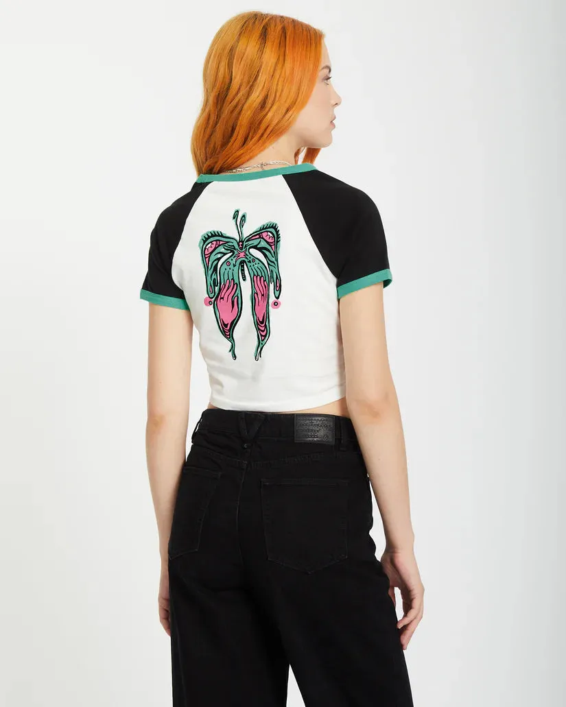 Volcom Women's Alix 2 T-Shirt Black/White B3512506_BWH