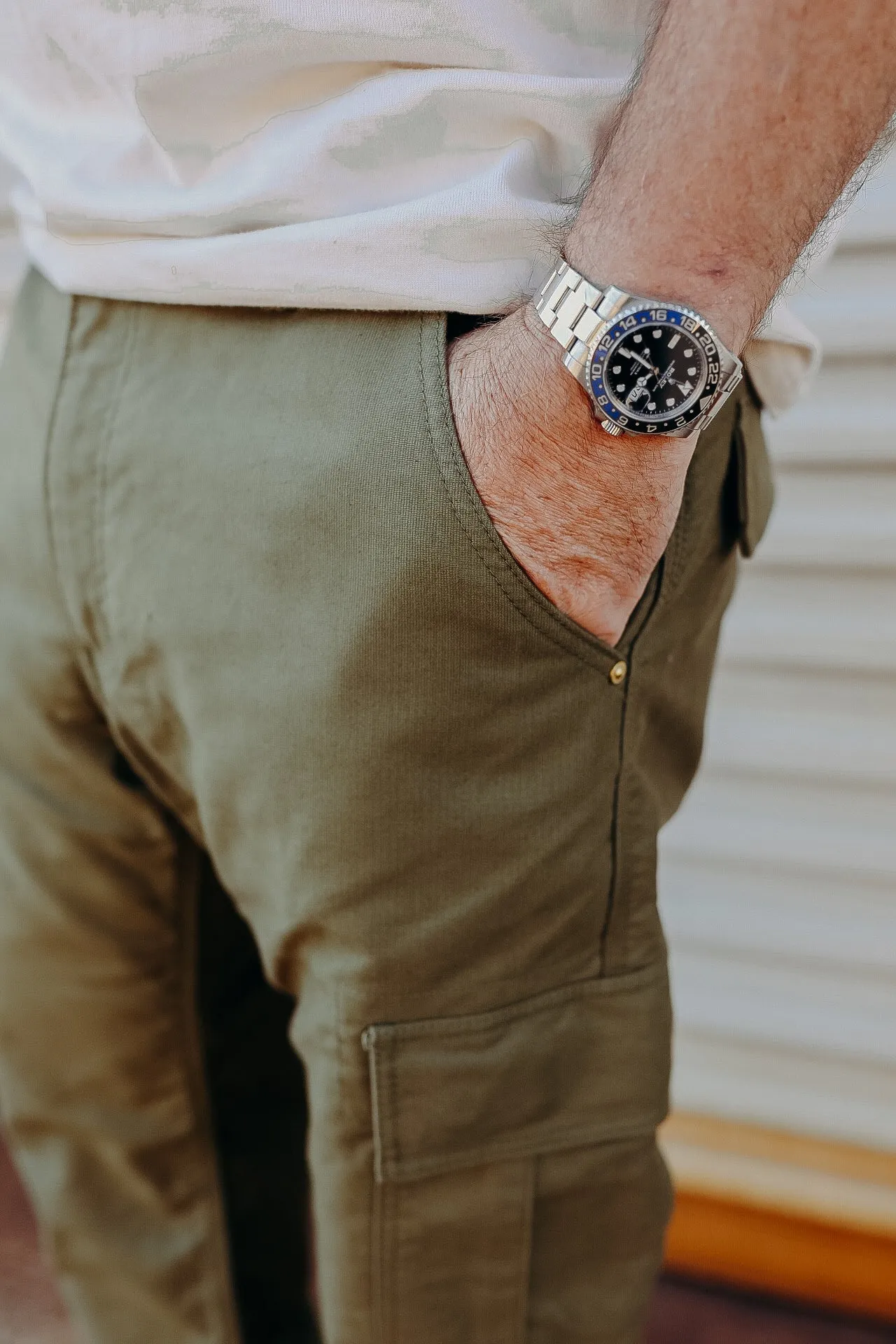 Whipcord Cargo Pants - Army Green IH-738-GRN