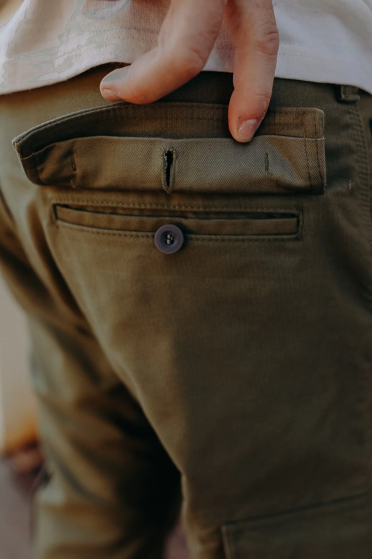 Whipcord Cargo Pants - Army Green IH-738-GRN