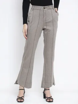 Women Grey Striped Trouser