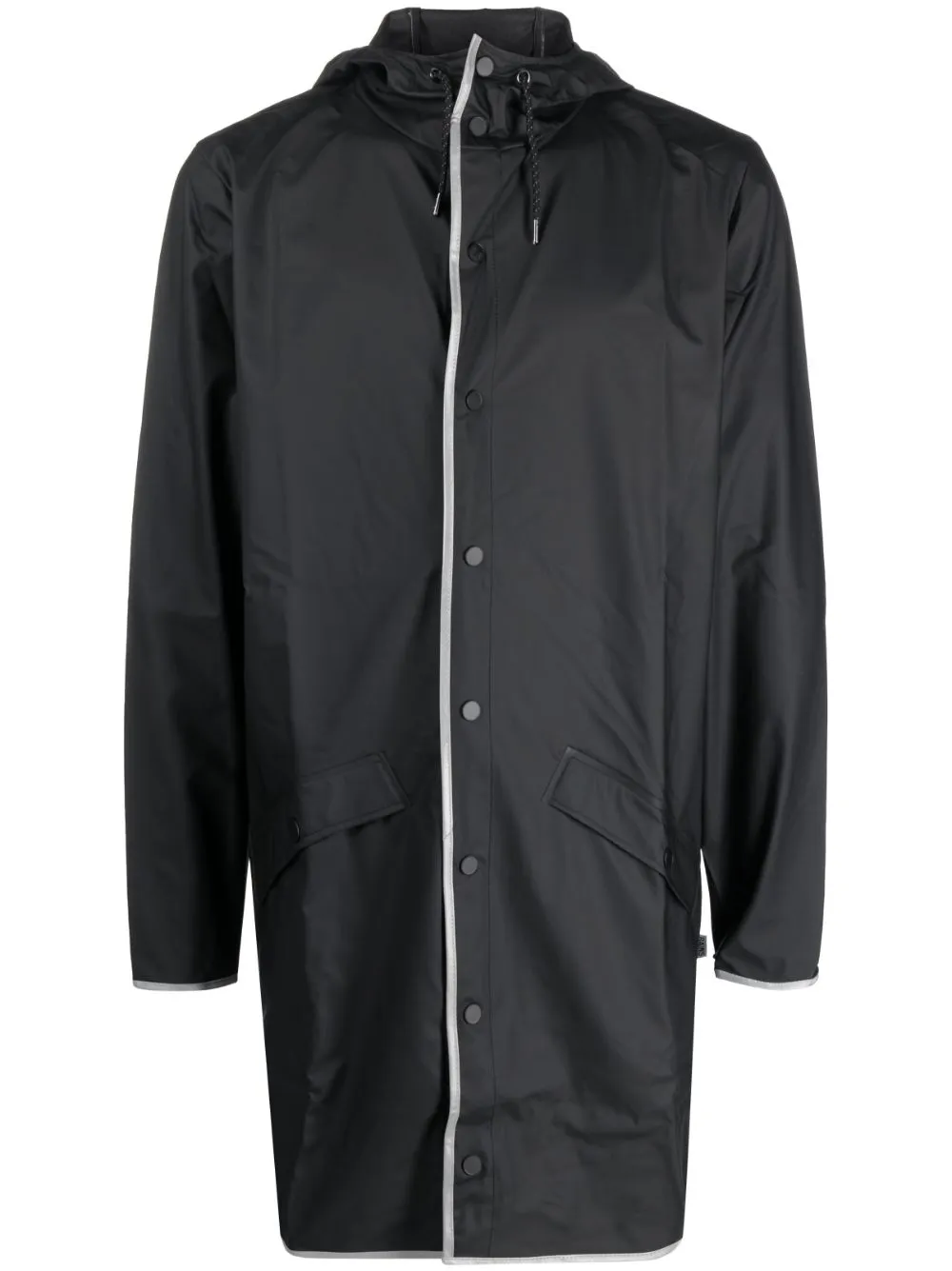 zip-up hooded raincoat